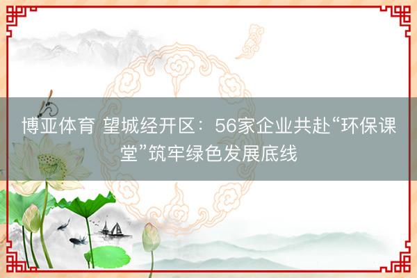 博亚体育 望城经开区：56家企业共赴“环保课堂”筑牢绿色发展底线