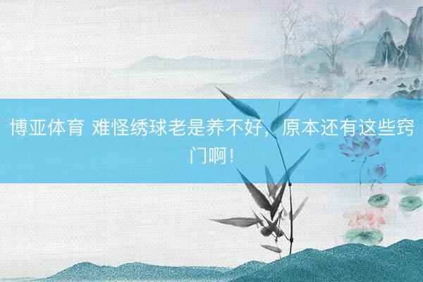 博亚体育 难怪绣球老是养不好，原本还有这些窍门啊！