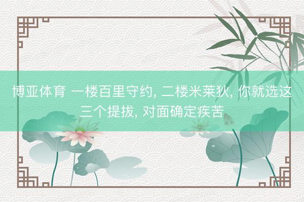 博亚体育 一楼百里守约， 二楼米莱狄， 你就选这三个提拔， 对面确定疾苦