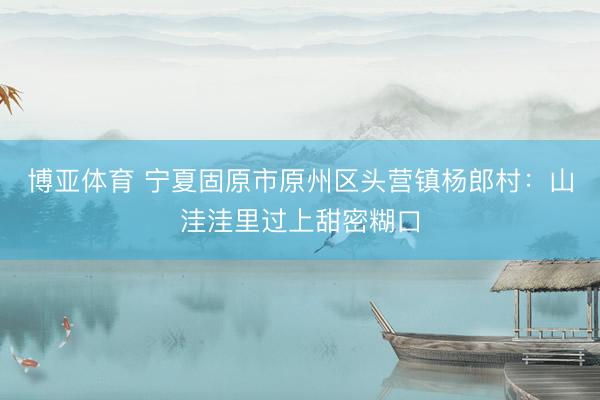博亚体育 宁夏固原市原州区头营镇杨郎村：山洼洼里过上甜密糊口