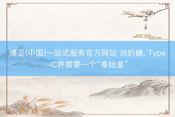 博亚(中国)一站式服务官方网站 说的确， Type-C界需要一个“秦始皇”