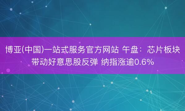博亚(中国)一站式服务官方网站 午盘：芯片板块带动好意思股反弹 纳指涨逾0.6%