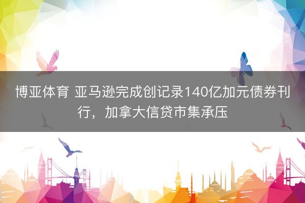 博亚体育 亚马逊完成创记录140亿加元债券刊行,加拿大信贷市集承压