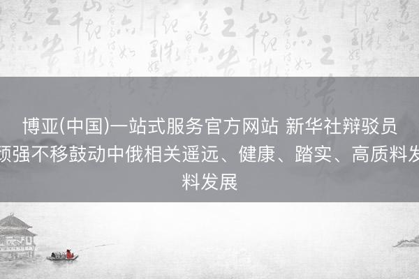 博亚(中国)一站式服务官方网站 新华社辩驳员：顽强不移鼓动中俄相关遥远、健康、踏实、高质料发展