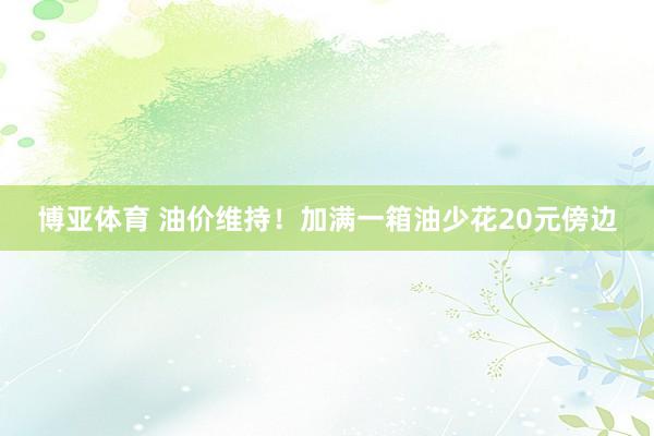 博亚体育 油价维持！加满一箱油少花20元傍边